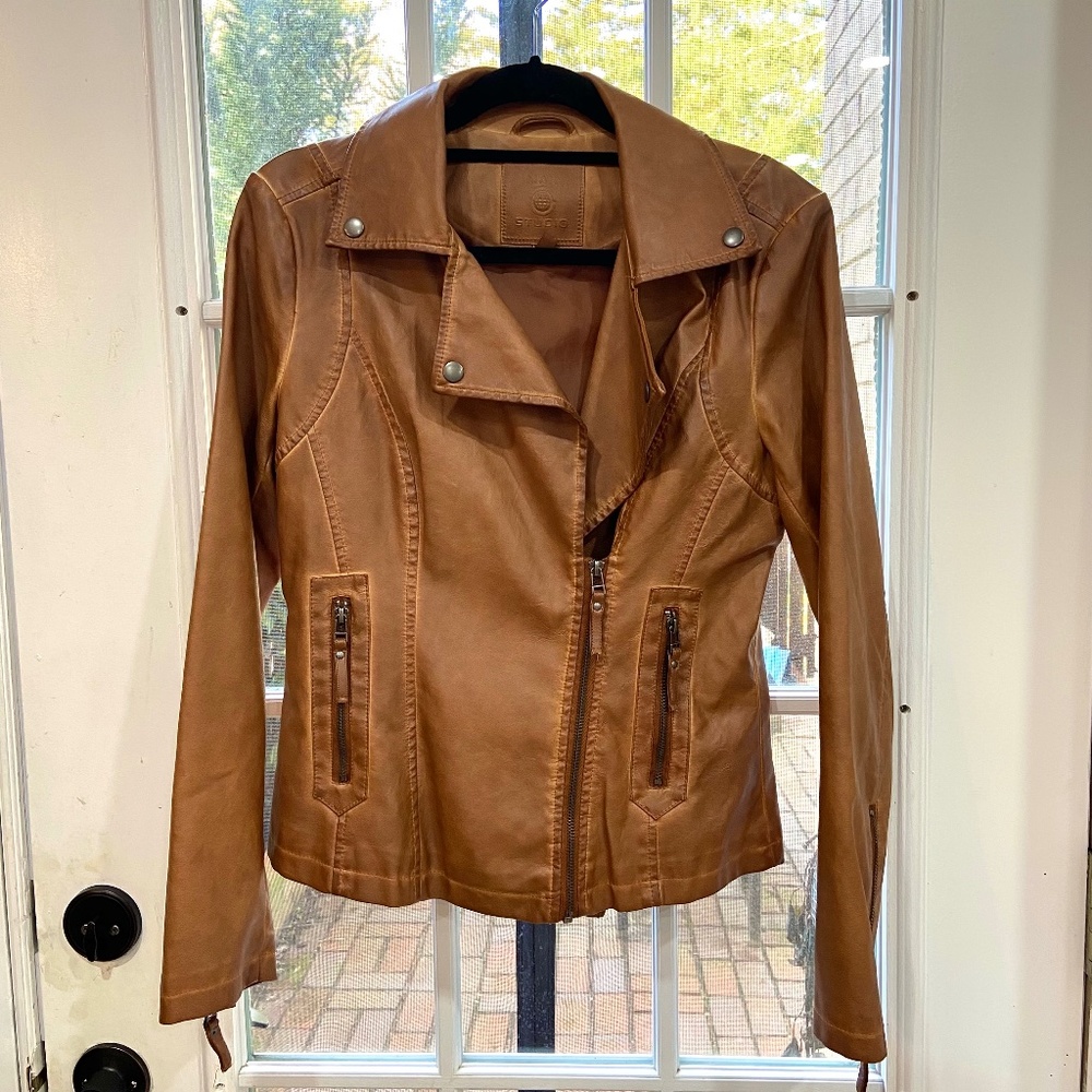 Max Studio Brown Faux Leather Jacket